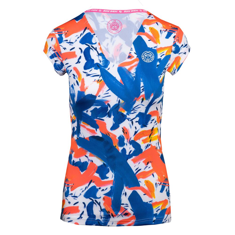 BIDI BADU Bella 2.0 Tech V-Neck Camiseta De Manga Corta Mujeres - Azul Oscuro, Multicolor
