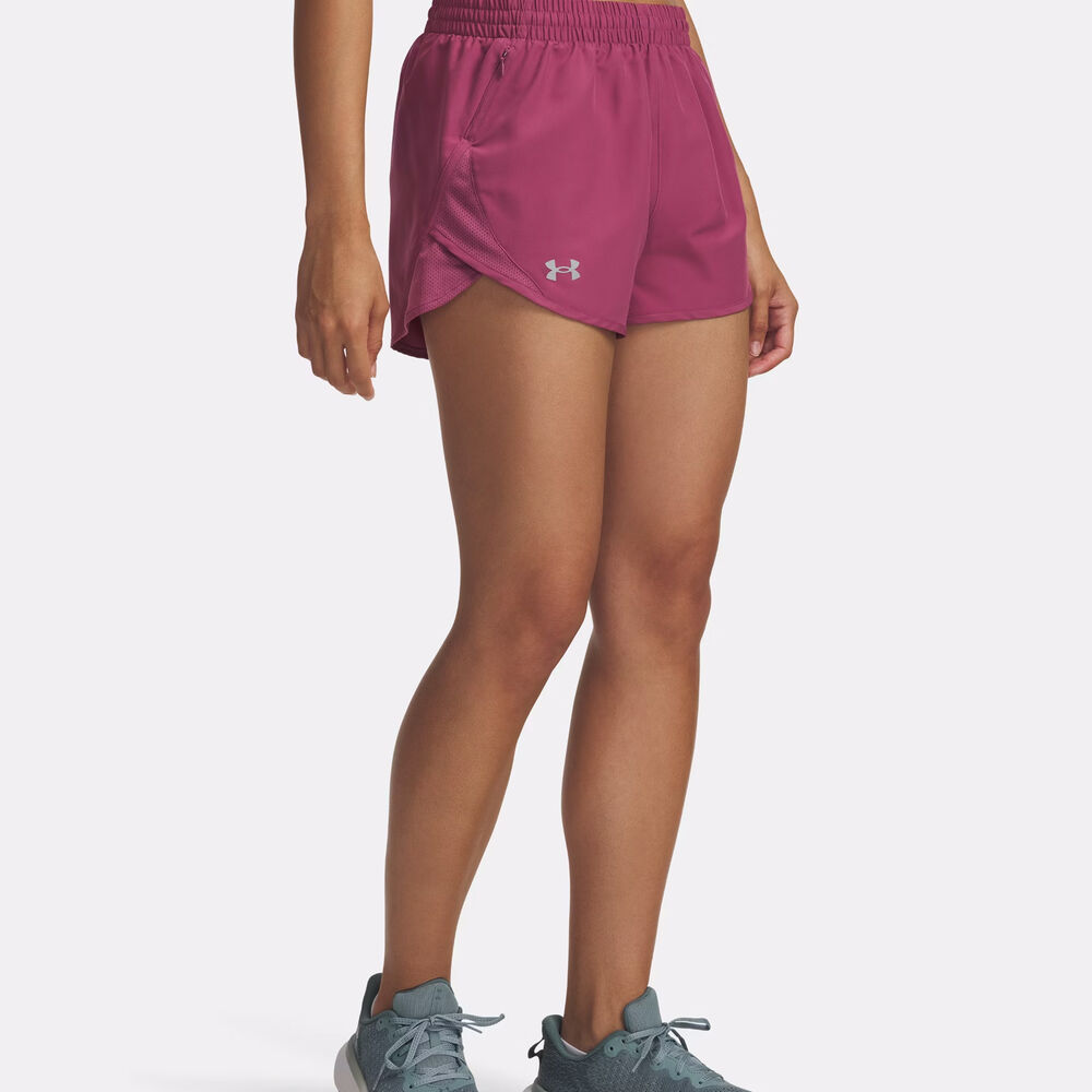 Under Armour Fly By 3in Pantalones Cortos Mujeres - Rosa, Rosa