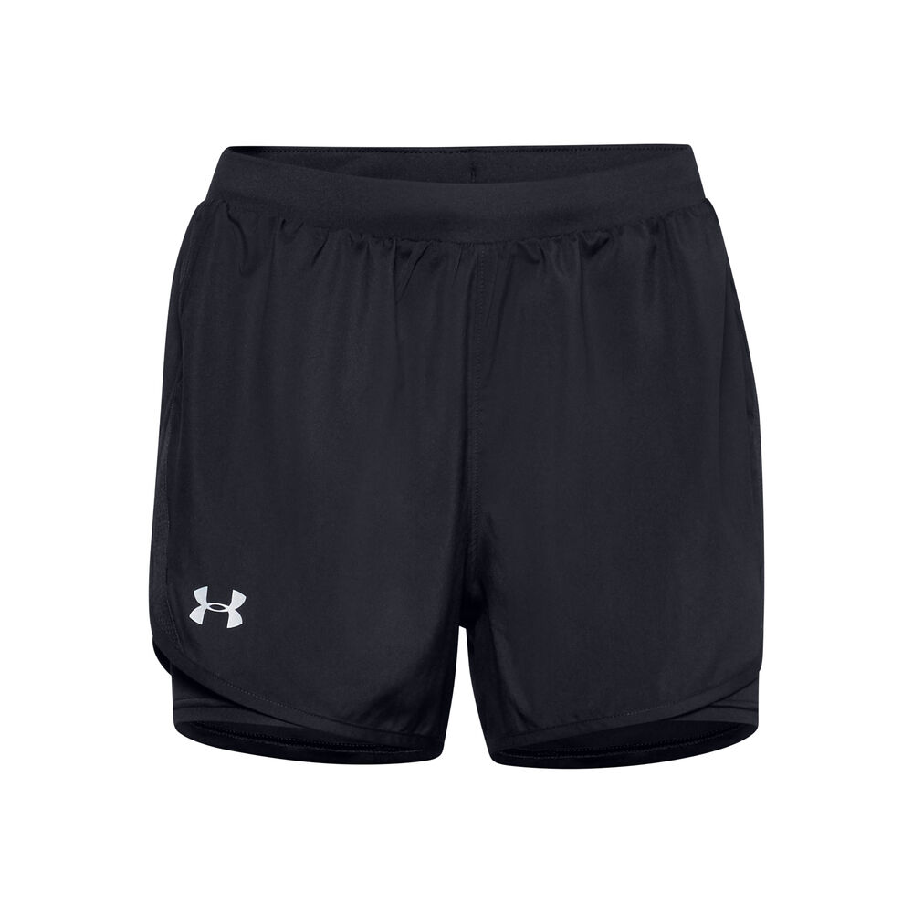Under Armour Fly By 2.0 2in1 Shorts Mujeres - Negro, Plateado