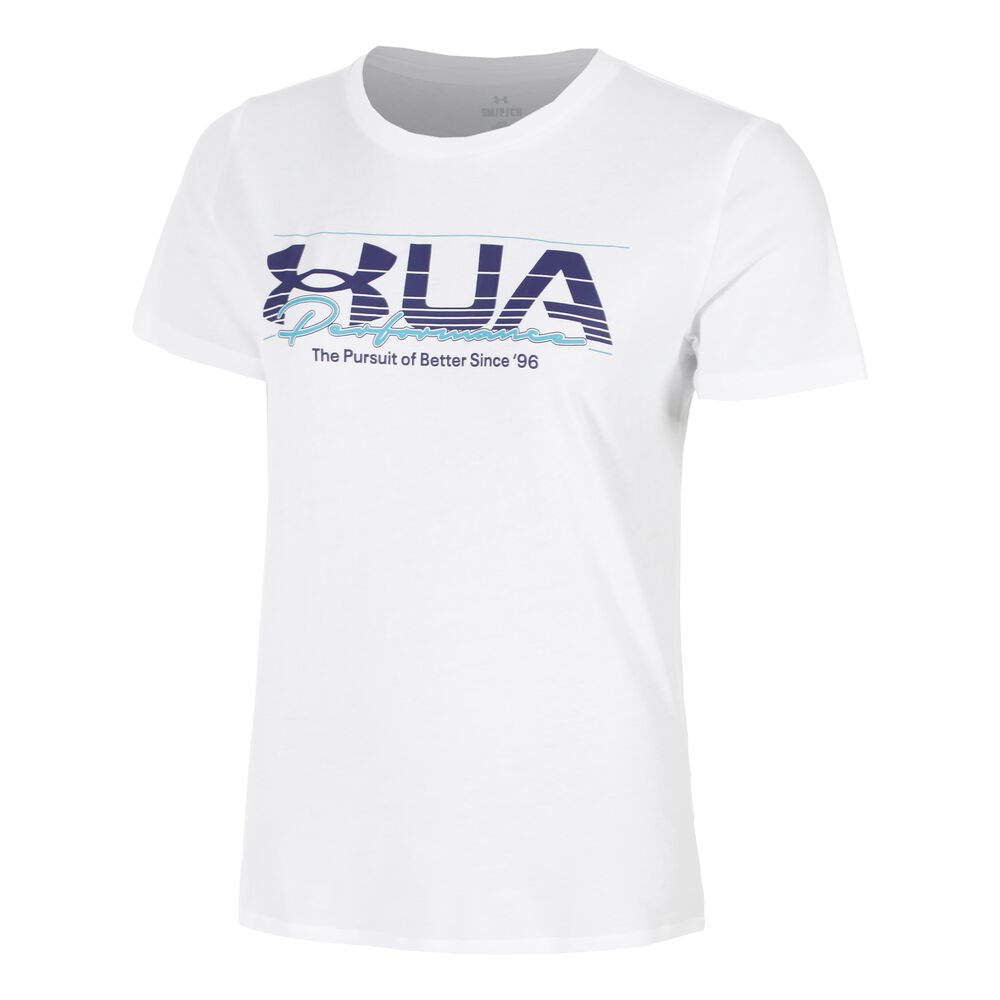 Under Armour UA Vintage Performance Camiseta De Manga Corta Mujeres-Blanco