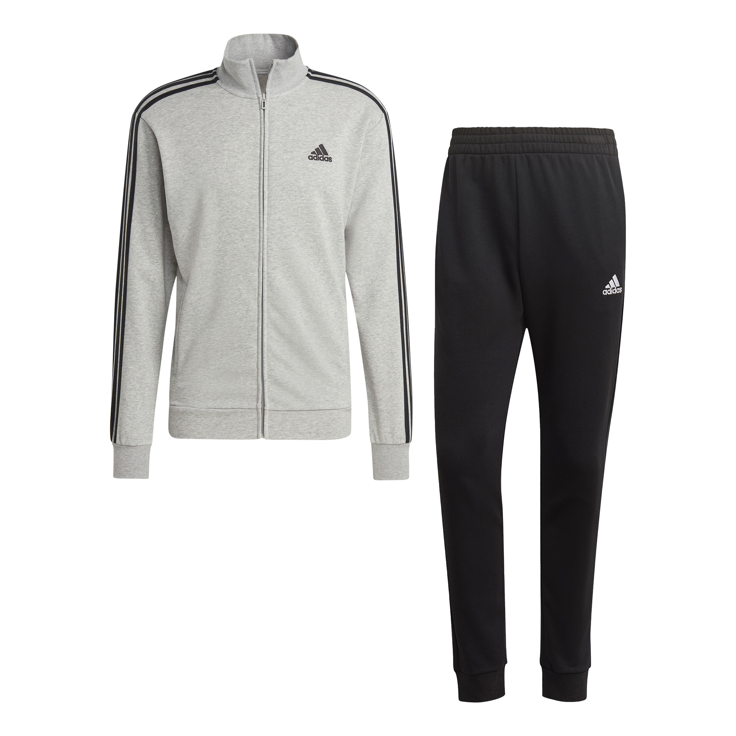 Buy adidas Sportswear Basic 3 Stripes French Terry Chandal Hombres Gris Negro online Tennis Point ES