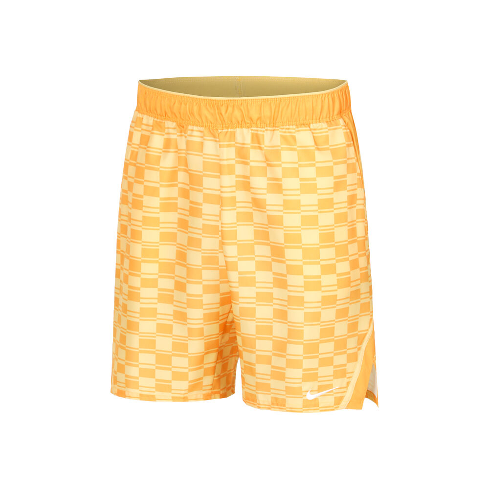 Nike Court Dri-Fit Victory 9in Shorts Hombres-Amarillo,Blanco