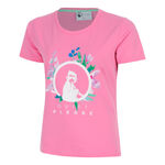 Ropa Quiet Please Quiet Please Joy Flower Logo Camiseta de manga corta Mujeres-rosa, blanco