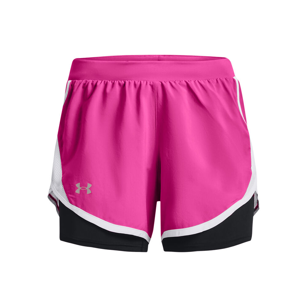 Under Armour Fly By 2.0 2in1 Shorts Mujeres - Rosa, Blanco