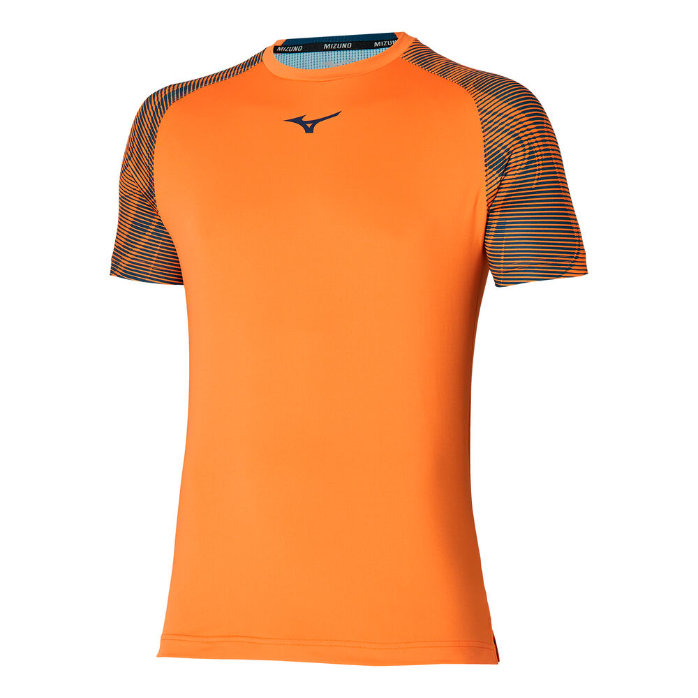 Mizuno Charge Shadow Camiseta De Manga Corta Hombres - Naranja