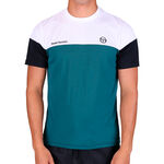 Ropa de tenis Sergio Tacchini Sergio Tacchini Prave 024 PL Camiseta de manga corta Hombres - blanco, color petr&oacute;leo