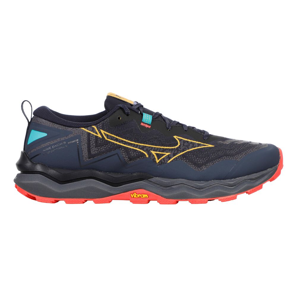 Mizuno Wave Daichi 9 Zapatilla Trail Hombres - Azul Oscuro, Amarillo
