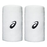 Ropa de tenis ASICS ASICS Wrist Band Long Cinta para sudor - Pack de 2 Unisex-blanco
