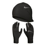 Ropa Nike Nike Essential Running Set Laufmütze + Guantes De Correr Mujeres-Negro,Blanco