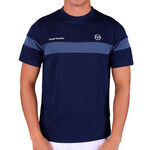 Ropa de tenis Sergio Tacchini Sergio Tacchini Leone PL Camiseta de manga corta Hombres - azul oscuro, azul-gris