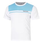 Ropa de tenis Sergio Tacchini Sergio Tacchini Riflesso PL Camiseta de manga corta Hombres - blanco, azul claro