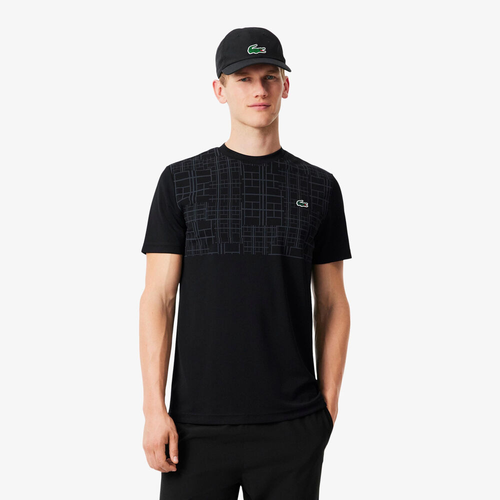 Lacoste Novak Djokovic Camiseta De Manga Corta Hombres-Negro
