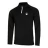 Big Serve 1/4 Zip Camiseta De Manga Larga Hombres-Negro,Blanco