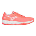 Zapatillas de tenis Mizuno Mizuno Wave Enforce Court Zapatilla Tierra Batida Mujeres-Coral,Blanco