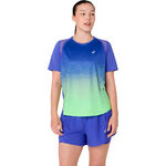 Ropa ASICS ASICS Road Fade Camiseta de running Mujeres-azul, verde