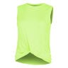 Twist Front Camiseta De Tirantes Mujeres-Verde Neón