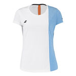 Ropa Babolat Babolat Play Camiseta De Manga Corta Mujeres-Blanco,Azul Claro
