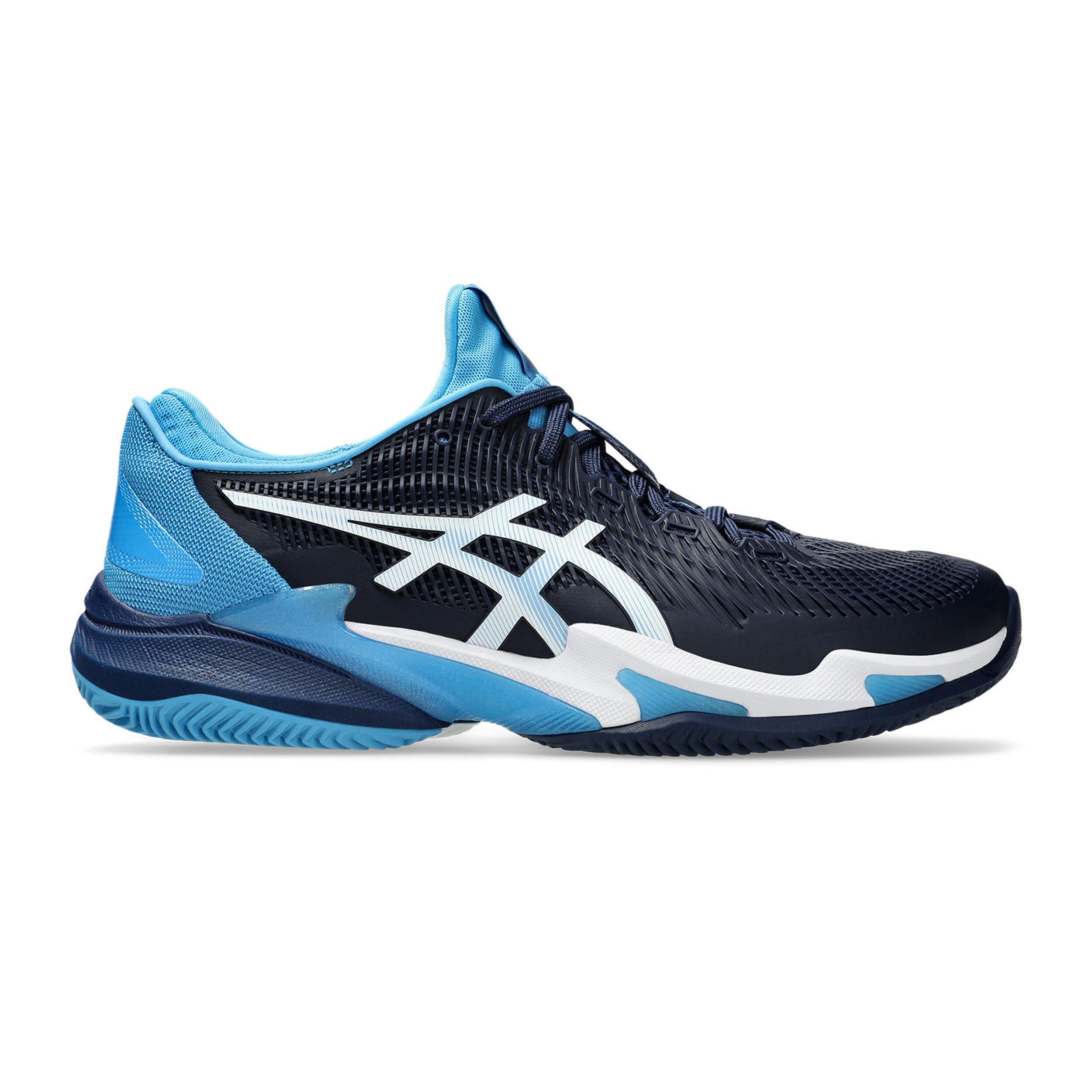 Buy ASICS Court FF 3 Clay Novak Zapatilla Tierra Batida Hombres Azul Blanco online Tennis Point ES