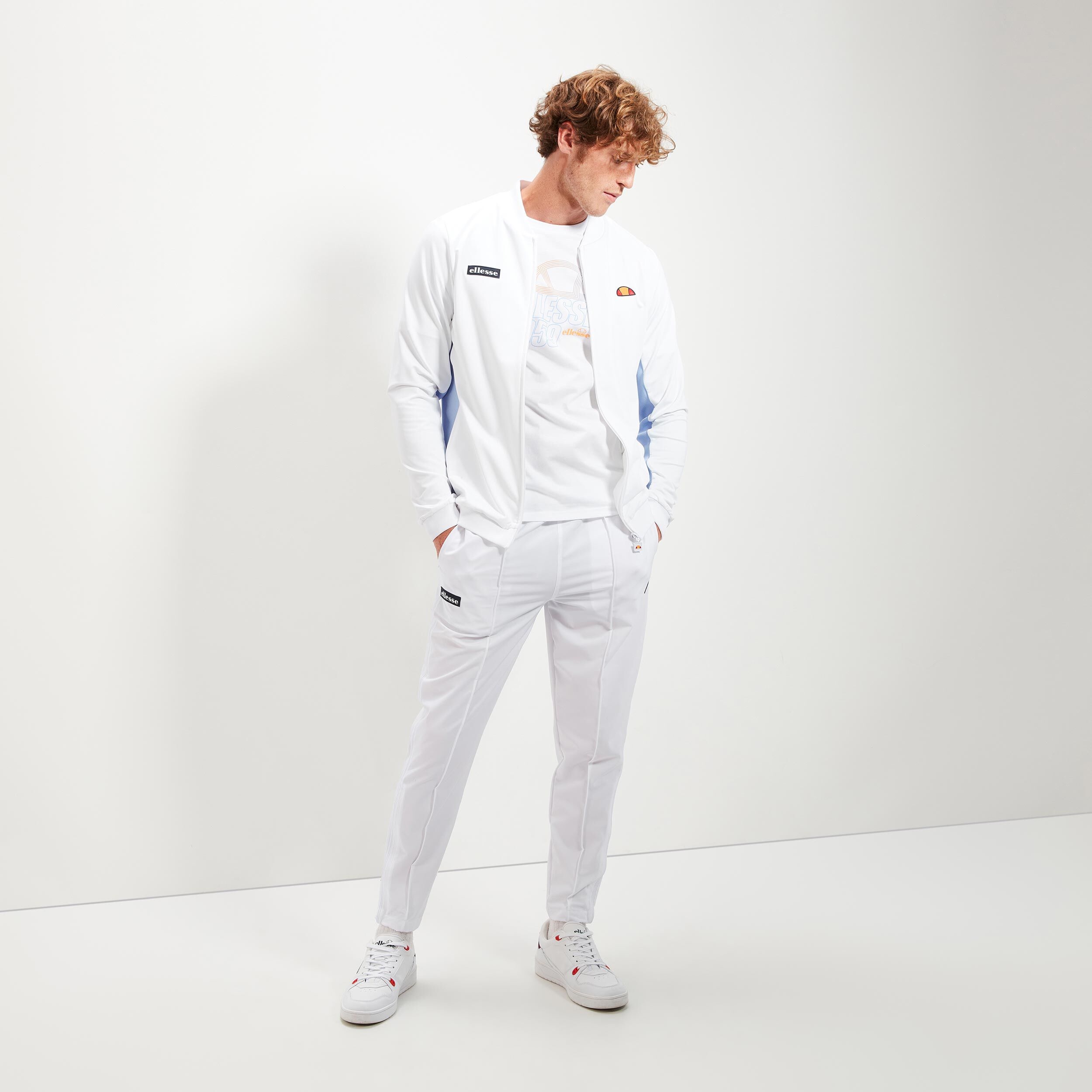 Buy Ellesse Crusoe Chaqueta De Entrenamiento Hombres Blanco Azul Claro online Tennis Point ES