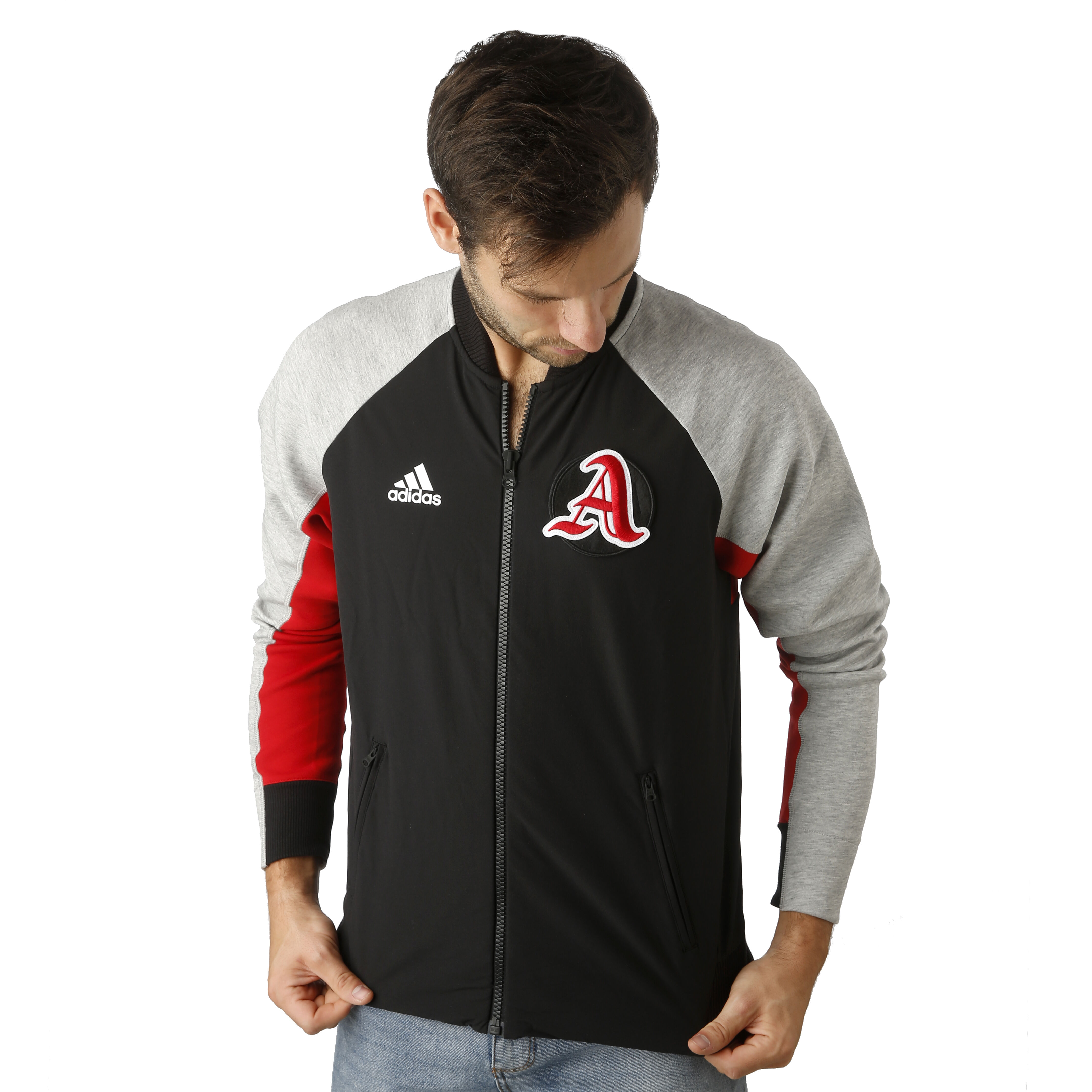 VRCT Chaqueta De Entrenamiento Hombres Negro Gris Claro