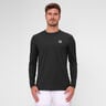 Crew Roundneck Camiseta De Manga Larga Hombres-Negro