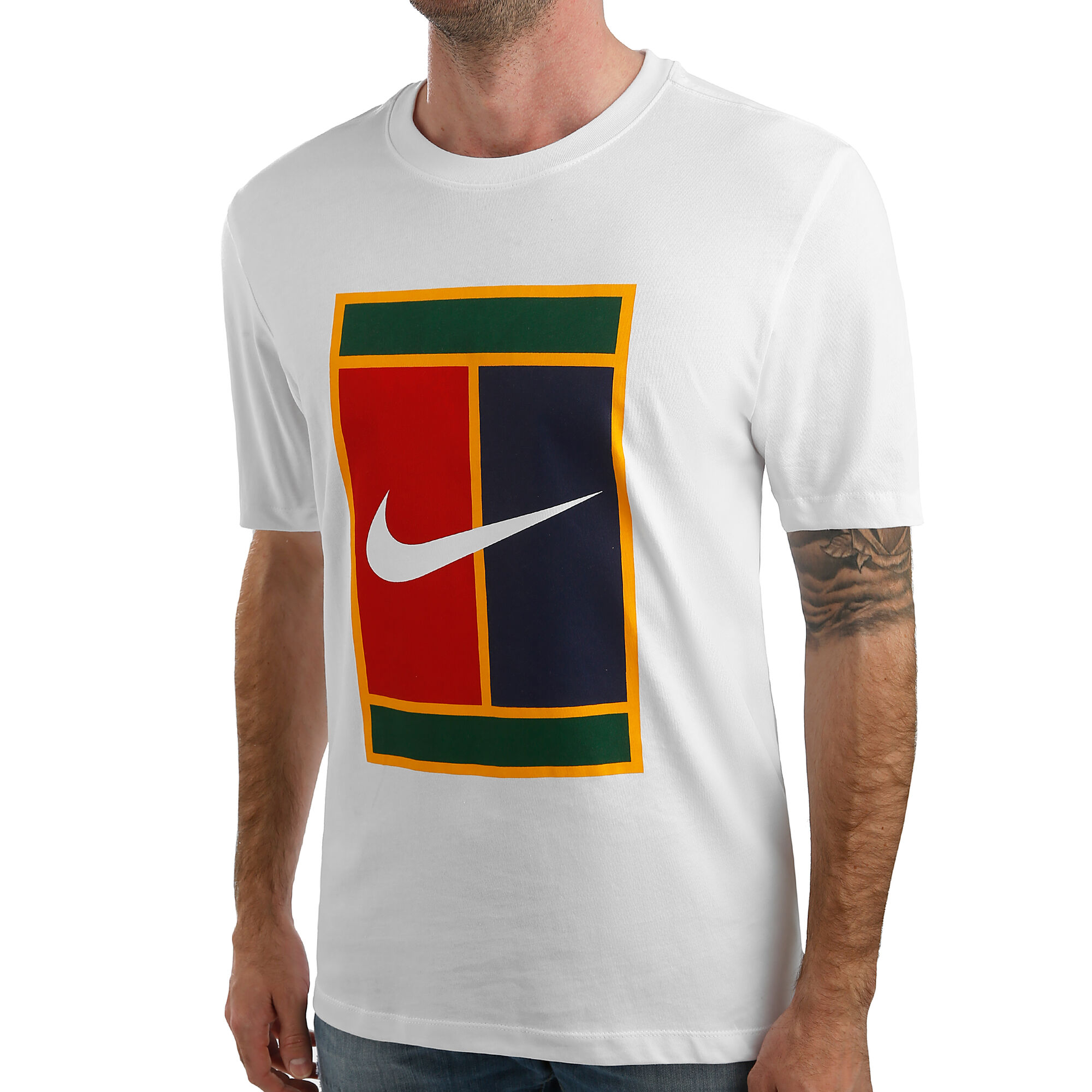 Cuidado Asentar Insatisfecho Nike Court Heritage Logo Camiseta De Manga Corta Hombres - Blanco, Amarillo  compra online | Tennis-Point