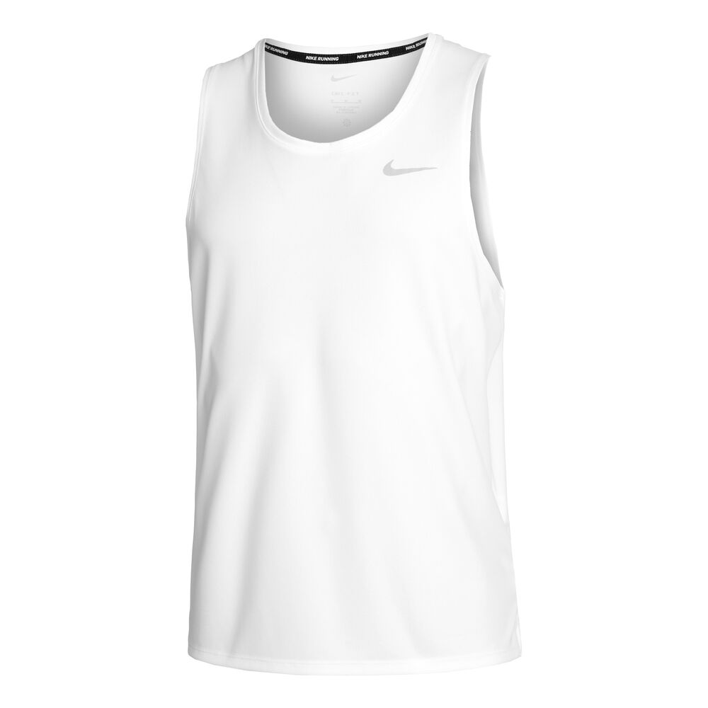 Nike Dri-Fit Miler Camiseta De Running Hombres-Blanco,Gris