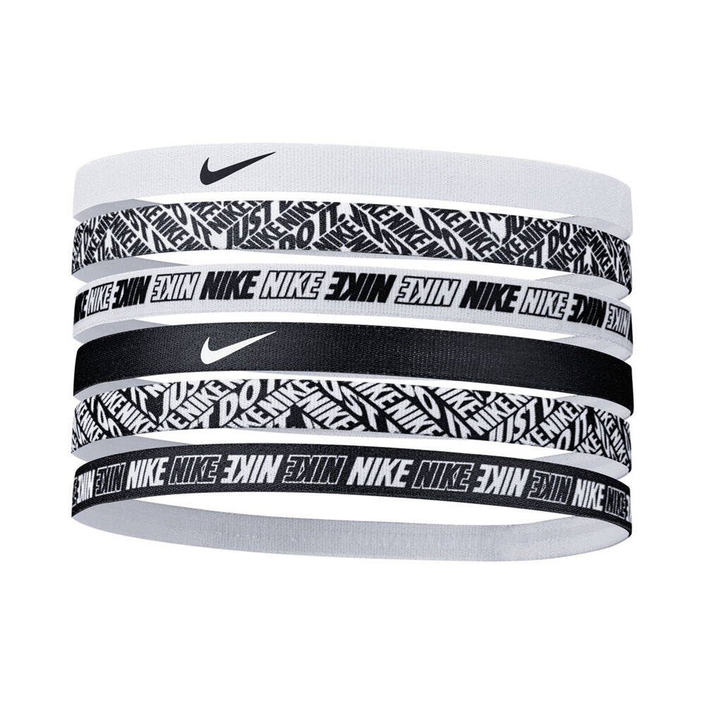 Nike Printed Cinta Para El Pelo Pack De 6-Blanco,Negro