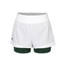 Shorts Mujeres - blanco, verde oscuro