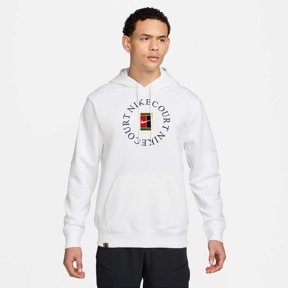 Nike Court Dri-Fit Heritage Sudadera con capucha Hombres - blanco, negro