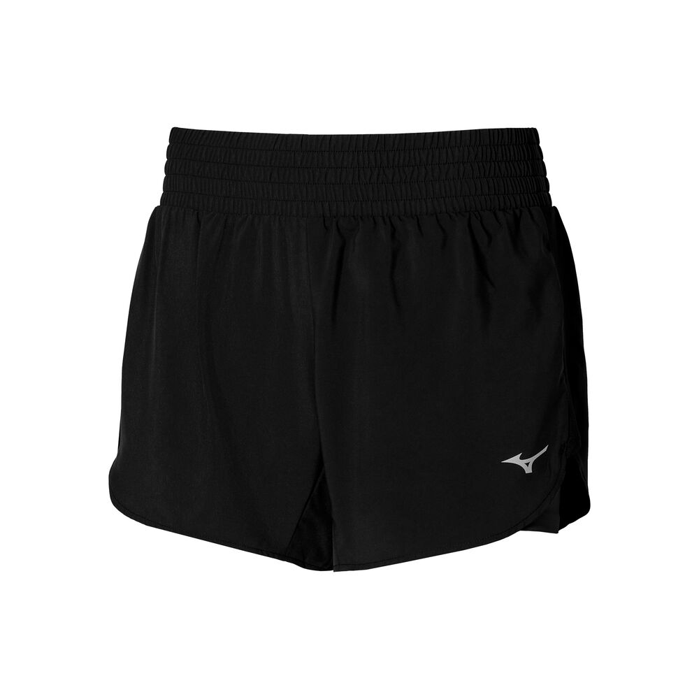 Mizuno 2in1 4.5 Pantalones Cortos Mujeres - Negro