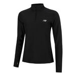 Ropa New Balance New Balance Space Dye Quarter Zip Camiseta De Manga Larga Mujeres-Negro