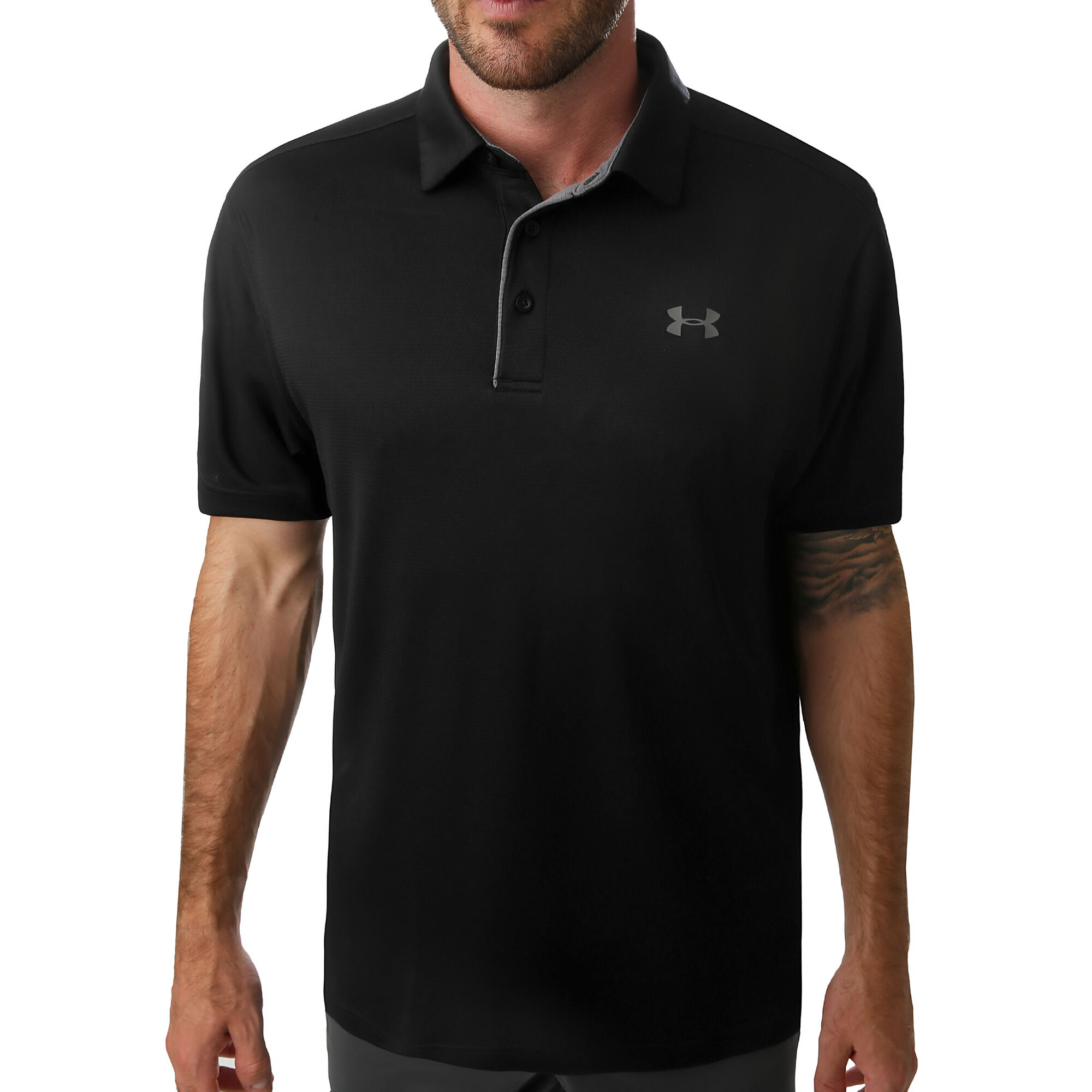 Under Armour Tech Polo Hombres Negro, Gris Tennis-Point