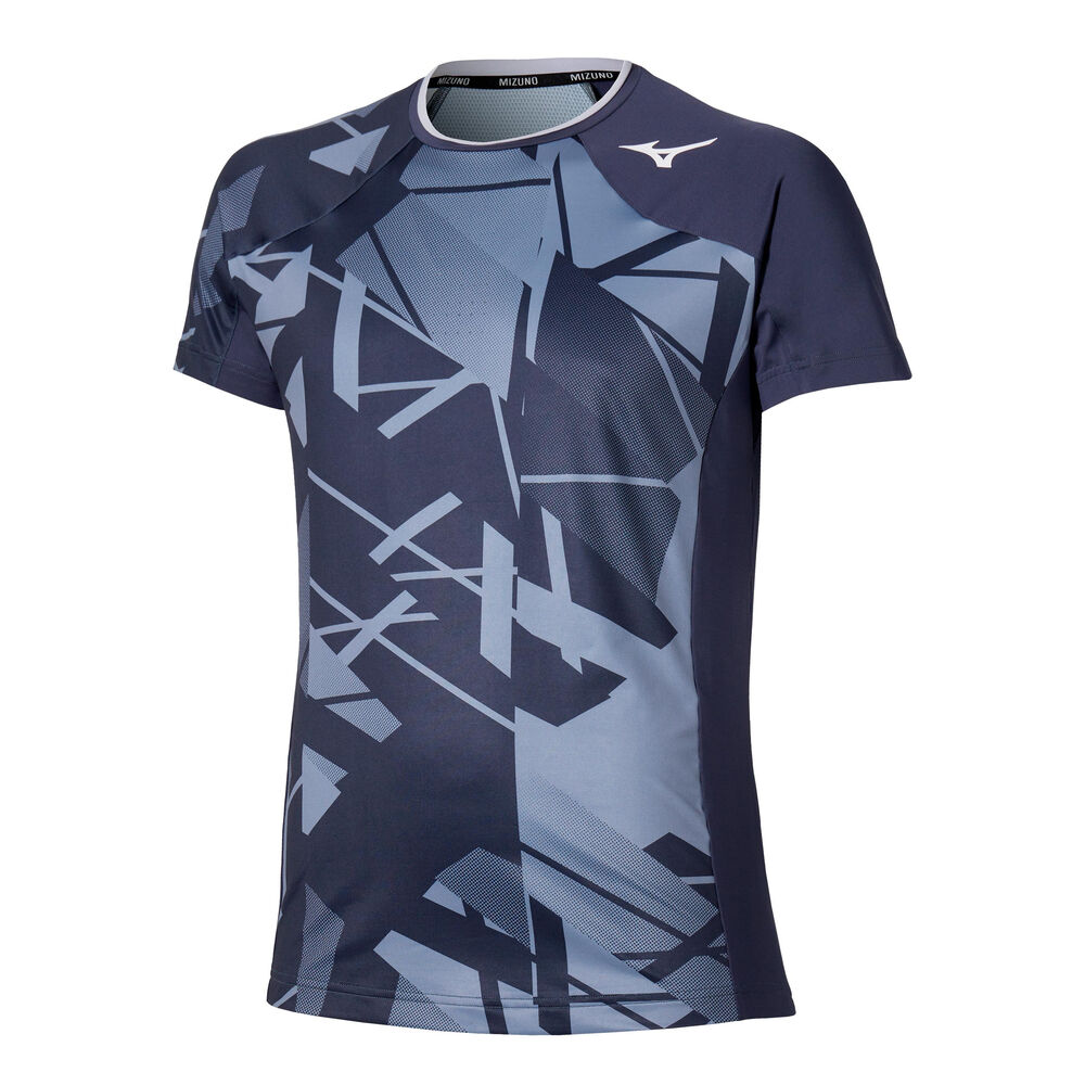 Mizuno Daybreakers Shadow Graphic Camiseta De Manga Corta Hombres-Gris Oscuro