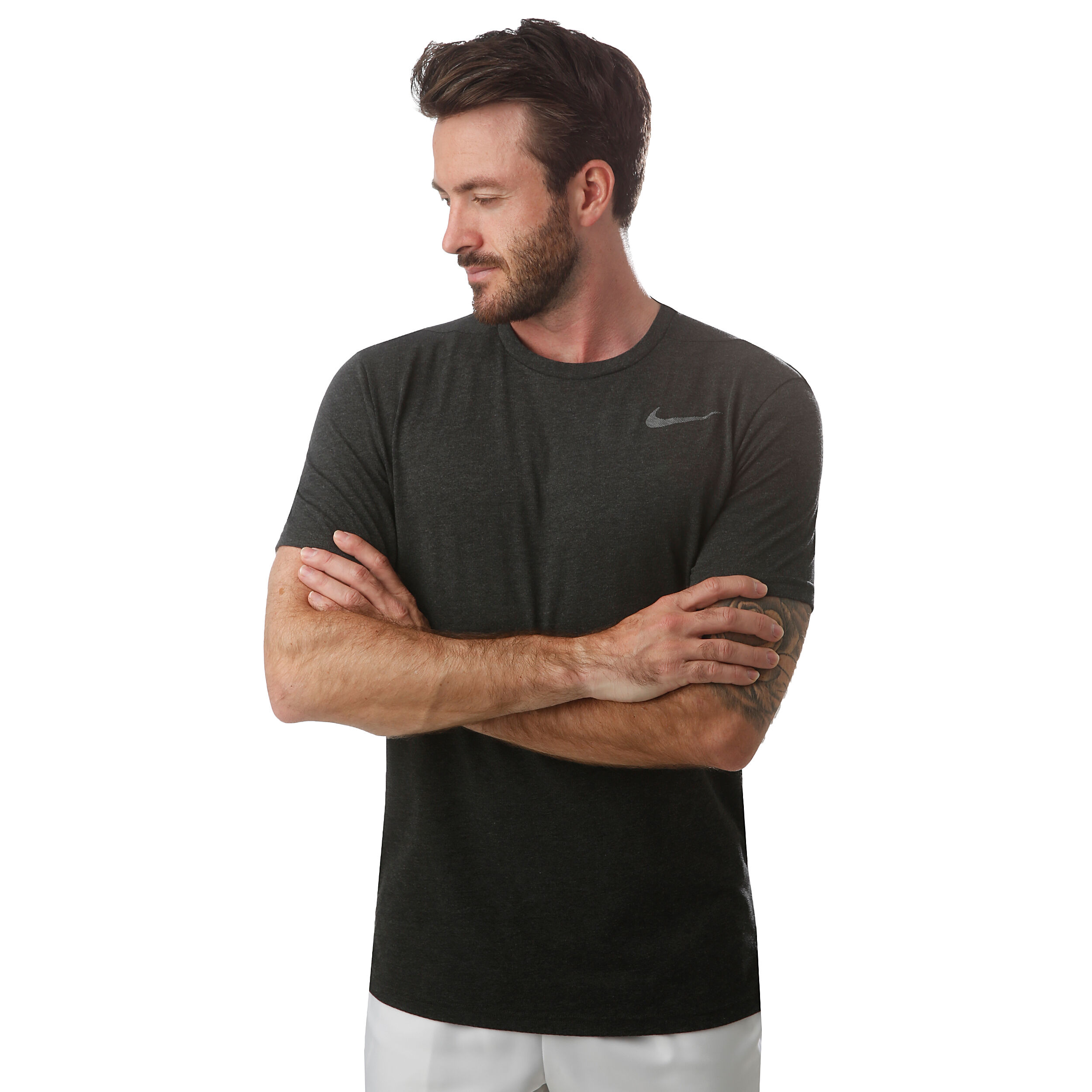 Buy Nike Dri Fit Breathe Camiseta De Manga Corta Hombres Negro Gris Oscuro online Tennis Point ES