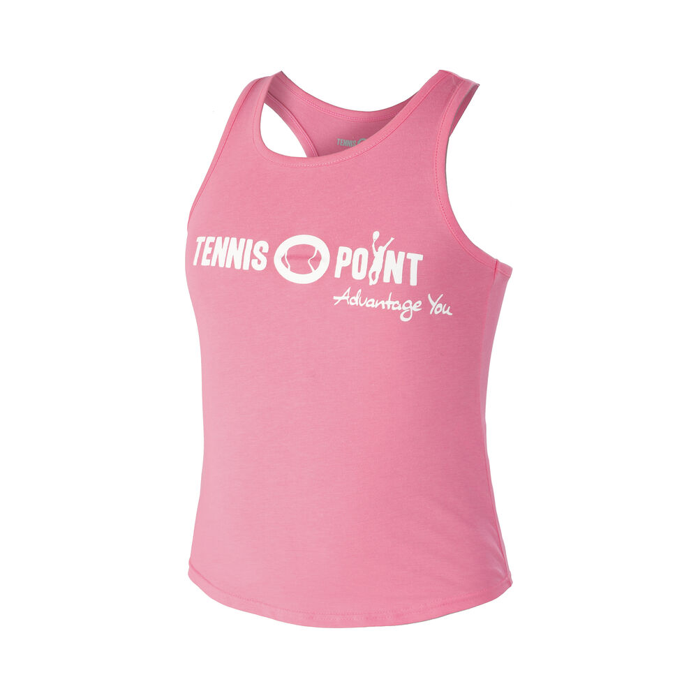 Tennis-Point Logo Camiseta De Tirantes Chicas - Rosa, Blanco