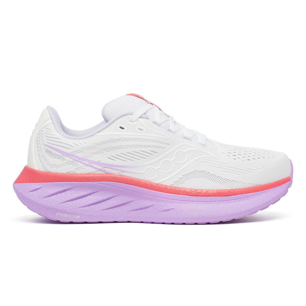 Saucony Ride 18 Zapatilla Neutral Mujeres - Blanco, Coral