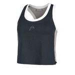 Ropa HEAD HEAD Play Crop Camiseta De Tirantes Mujeres-Azul Oscuro,Blanco