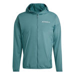 Ropa adidas adidas Terrex XPR Wind Fleece Chaqueta Para Correr Hombres-Verde Oscuro
