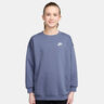 Sportswear Club Fleece Oversized Crew Sudadera Chicas - azul-gris, blanco