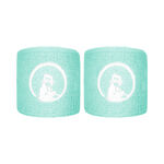 Ropa de tenis Quiet Please Quiet Please Short Cinta para sudor Pack de 2 Unisex - turquesa, blanco