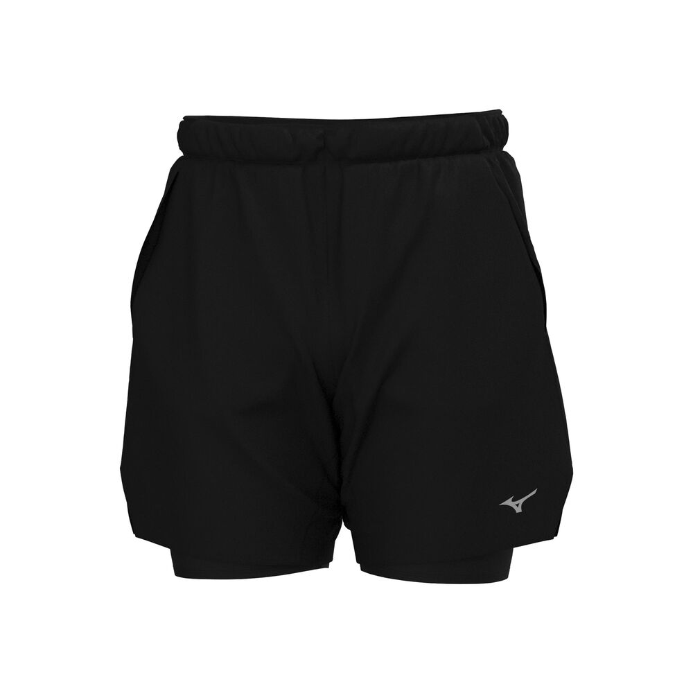 Mizuno Core 2in1 7.5inch Pantalones Cortos Hombres - Negro