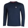 Crew Roundneck Camiseta De Manga Larga Hombres-Azul Oscuro