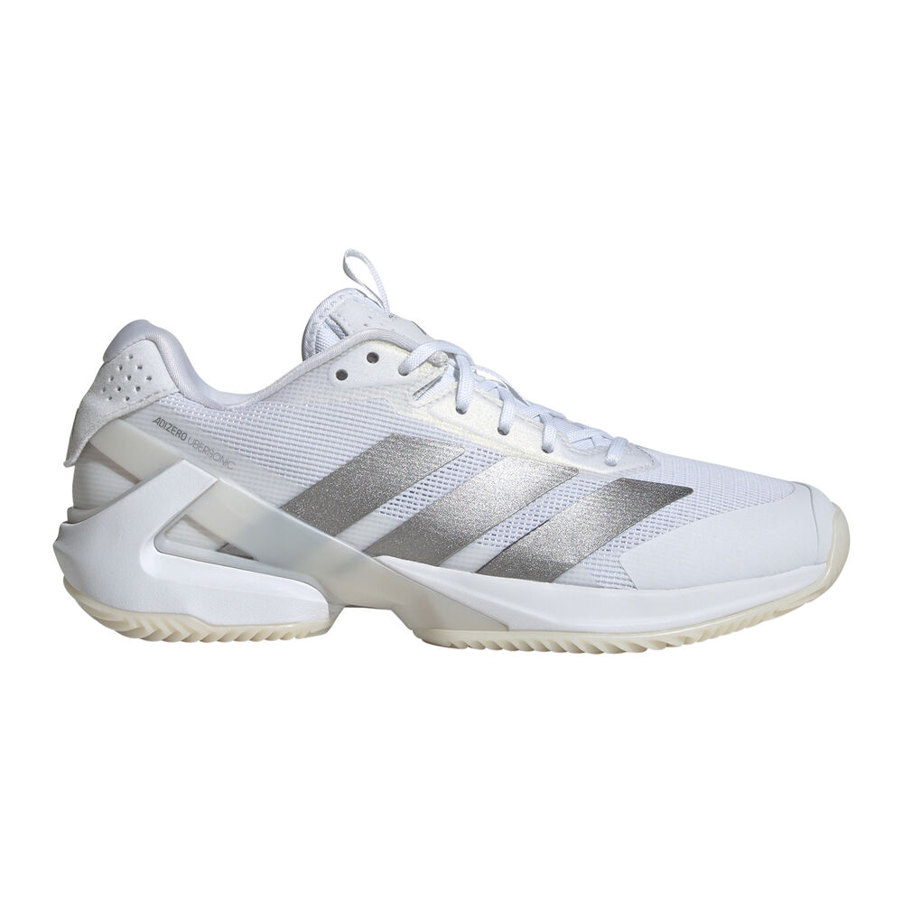 adidas Adizero Ubersonic 5 Zapatilla Tierra Batida Mujeres-Blanco,Plateado