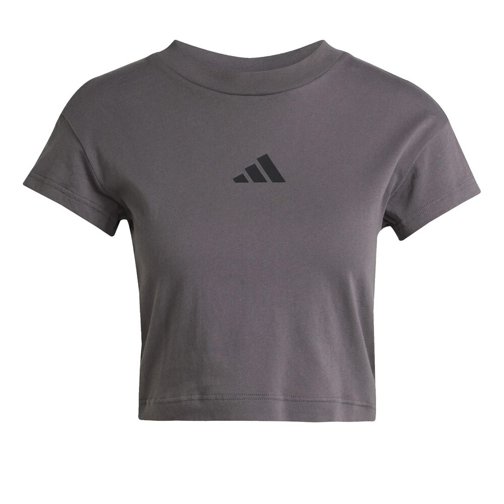 adidas Future Icon Small Logo Camiseta De Manga Corta Mujeres-Gris Oscuro