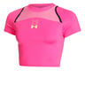 Run Anywhere Crop Camiseta De Running Mujeres-Rosa,Negro