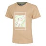 Wild Swirl Court Camiseta De Manga Corta Mujeres-Beige,Multicolor