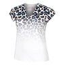 Leoparty Styles V-Neck Camiseta De Manga Corta Mujeres-Blanco,Negro