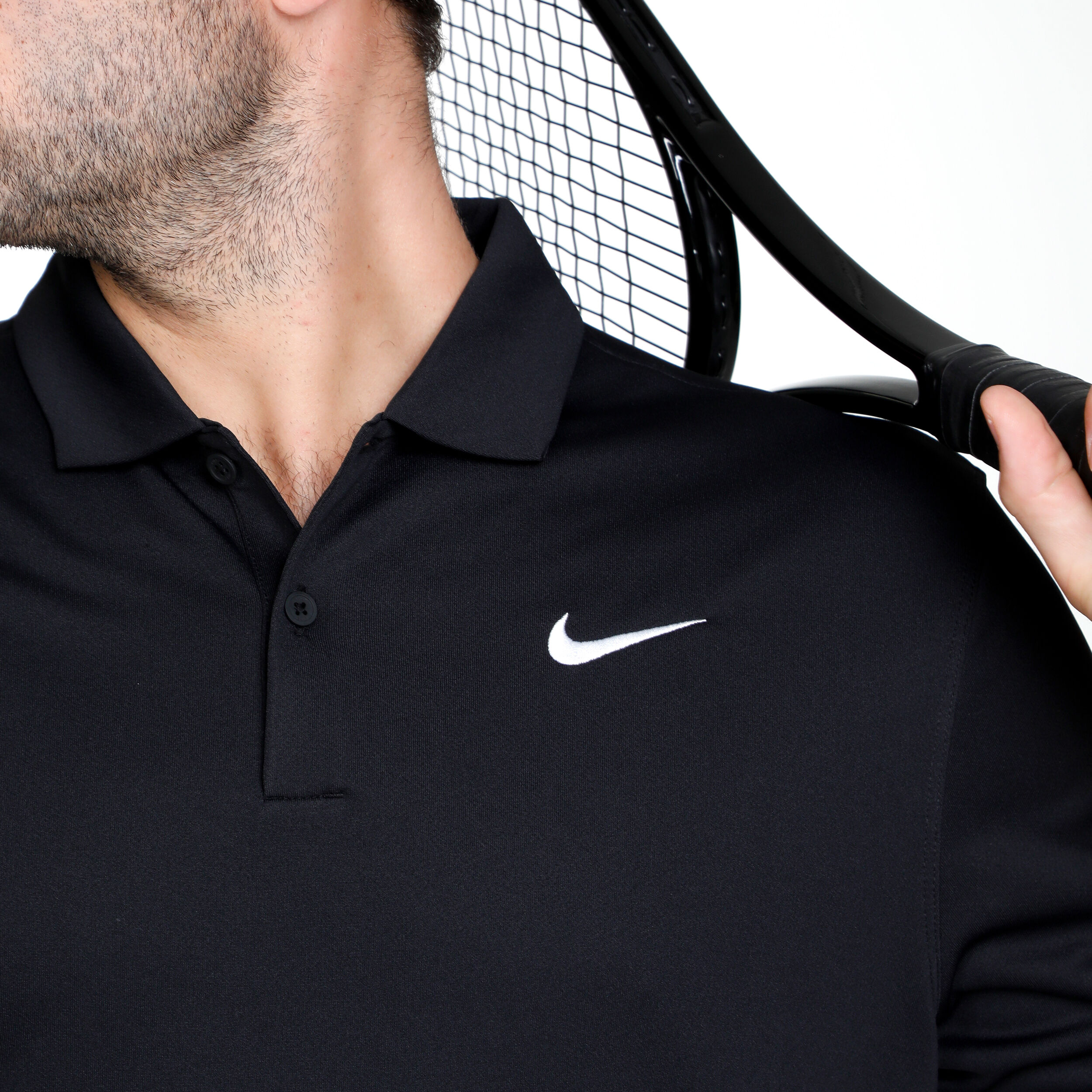 Buy Nike Dri Fit Solid Polo Hombres Negro online Tennis Point ES