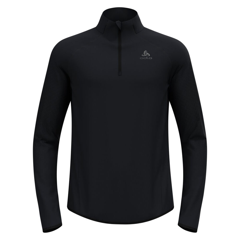 Odlo Zeroweight Warm Mid Layer 1/2 Zip Camiseta De Running Hombres - Negro